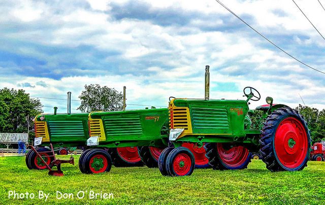 Left to right: 1949 Oliver 66, 1954 Oliver 77, 1952 Oliver 88